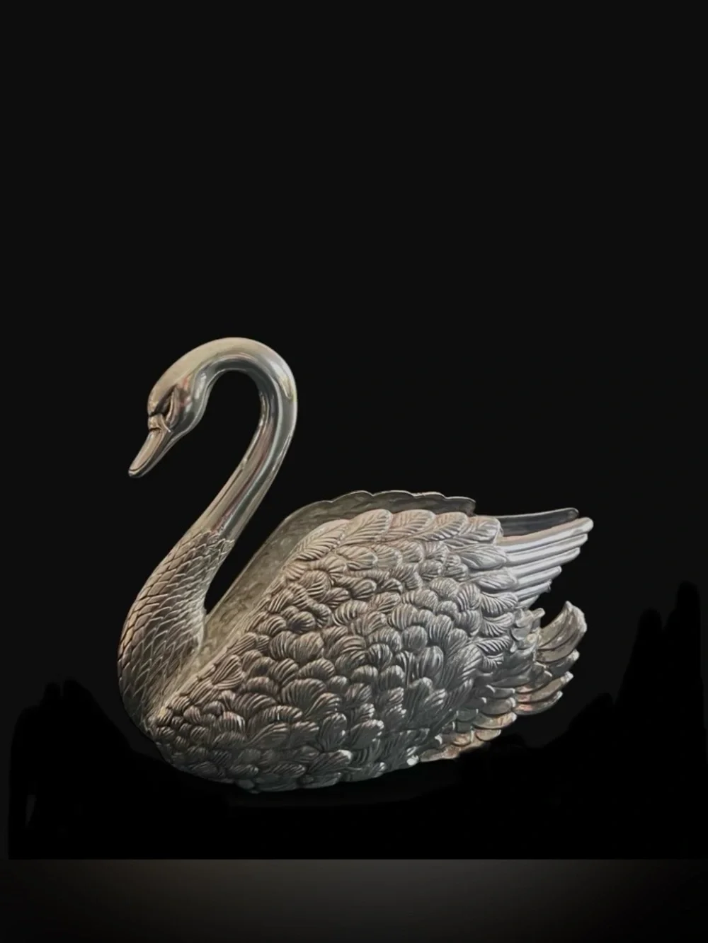 Vintage Godinger silver plate swan napkin/letter holder made in Italy